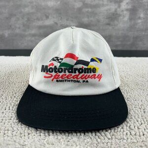 Vintage Motodrome Speedway Snapback Hat OSFA Racing Cap Two Tone Pennsylvania